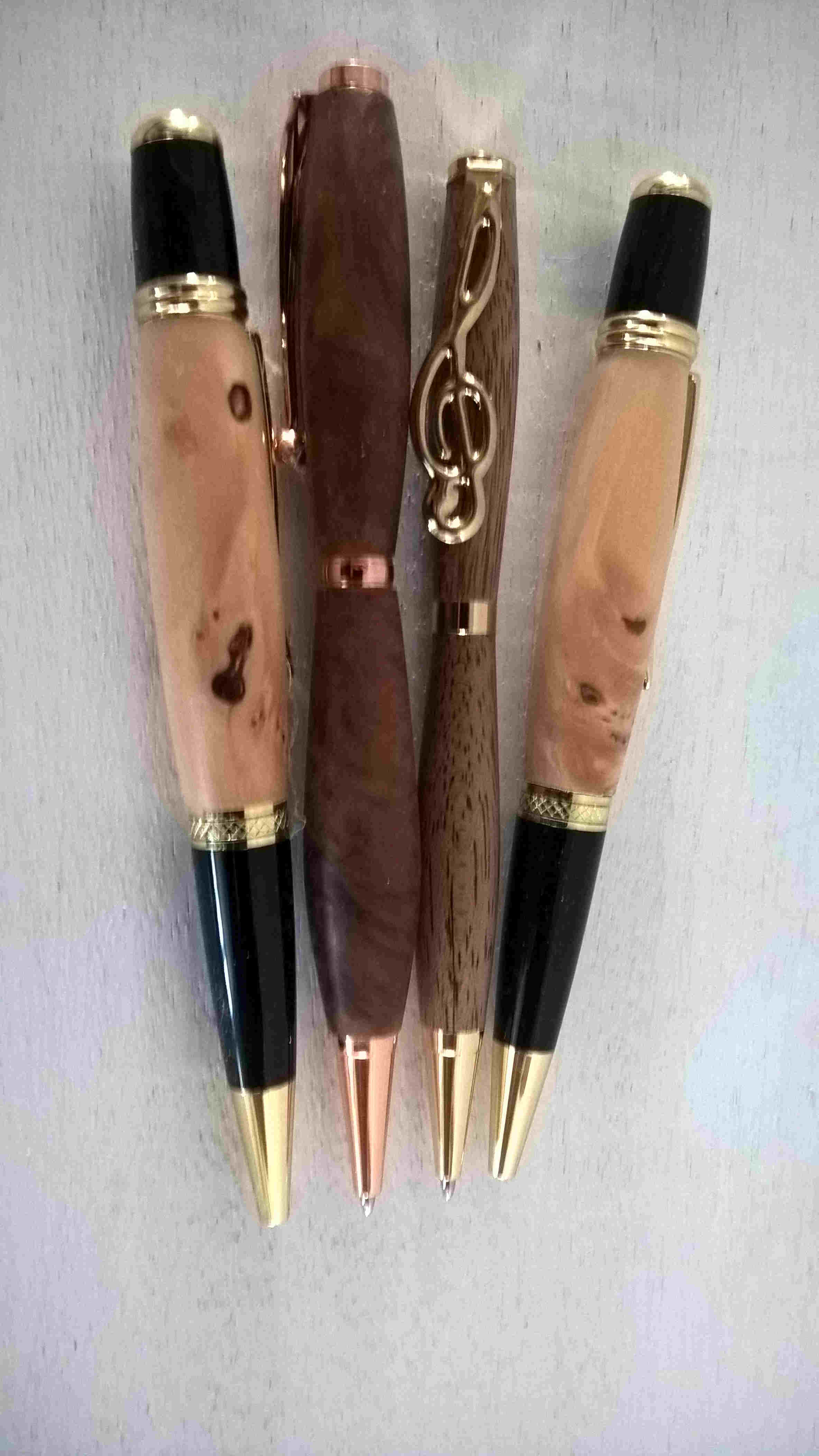 sample of turned pens